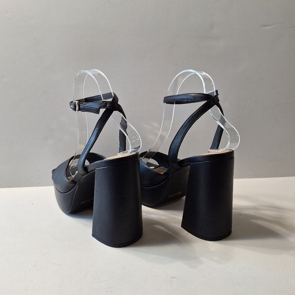 Modatope Black Y2K Bohemian Ankle Strap Chunky Platform Chunky Heels Size 7 - Picture 9 of 14